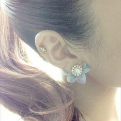 3way Hydrangea pierce☆round bijou全８色 1枚目の画像