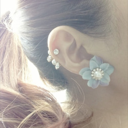 3way Hydrangea pierce☆round bijou全８色 2枚目の画像