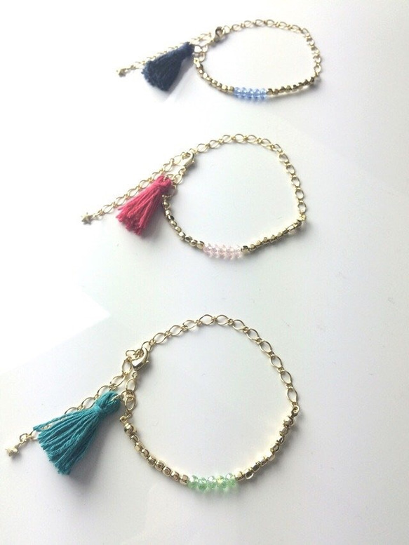 tassel charm bracelet☆全3色☆ 2枚目の画像