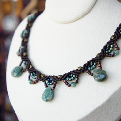 希少◇チェコ ウランガラス ヴィンテージ ネックレス◇Bijoux.M.G刻印