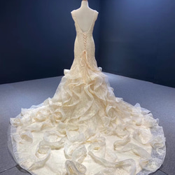 本命ウエディングドレス シャンパンカラー 素敵 花嫁 上品　美しい 前撮り 結婚式 挙式 パーティー 色変更可能　 3枚目の画像
