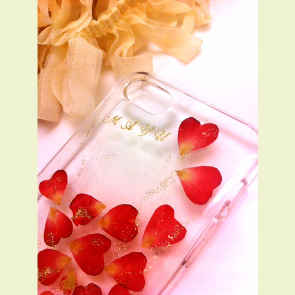 本物のお花　バラの花びらiPhone5　5ｓケース　名前入り再販 5枚目の画像