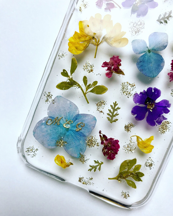 本物のお花 iPhoneケース　名前入 1枚目の画像