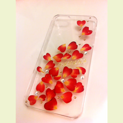本物のお花 バラの花びらiPhone6、6Ｓ ケース　スワロ 名前入 1枚目の画像