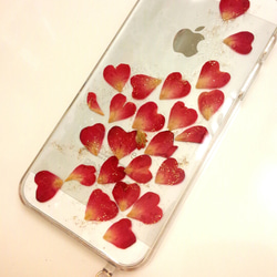 本物のお花 バラの花びらiPhone6、6Ｓ ケース　スワロ 名前入 4枚目の画像