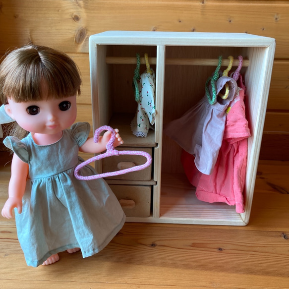 ♡様専用 人形用木製クローゼット(扉付き) メルちゃん レミン