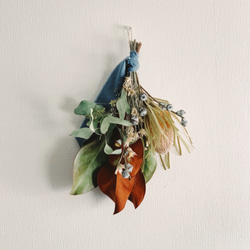 ユーカリと千日紅のナチュラルスワッグ（ドライフラワー） ドライ