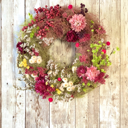 ユーカリと千日紅のナチュラルスワッグ（ドライフラワー） ドライ