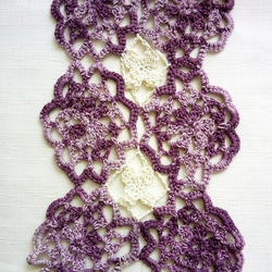 手編み草木染め糸コットンストール　紫 3枚目の画像