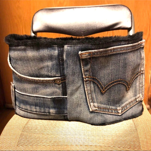 ネックウォーマー】牛革 デニム ハンドメイド ◇1点物 ◇ユニセックス  