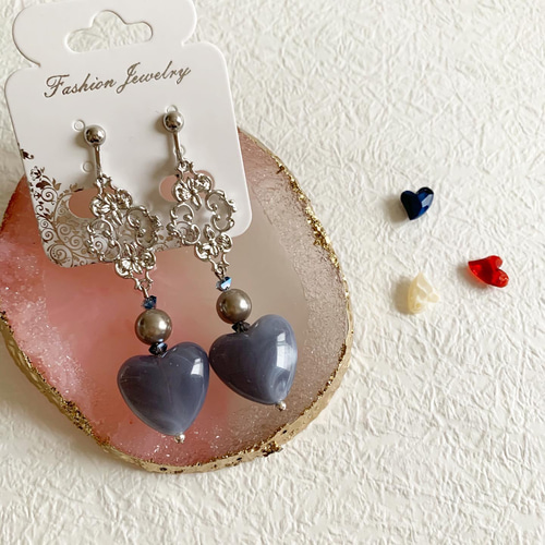 handmade♡同梱送料無料♡アクリルハート♡ピアス♡ ピアス