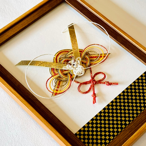 水引兜飾り【黄色威】2L判フレーム 五月人形・こいのぼり tomoemon