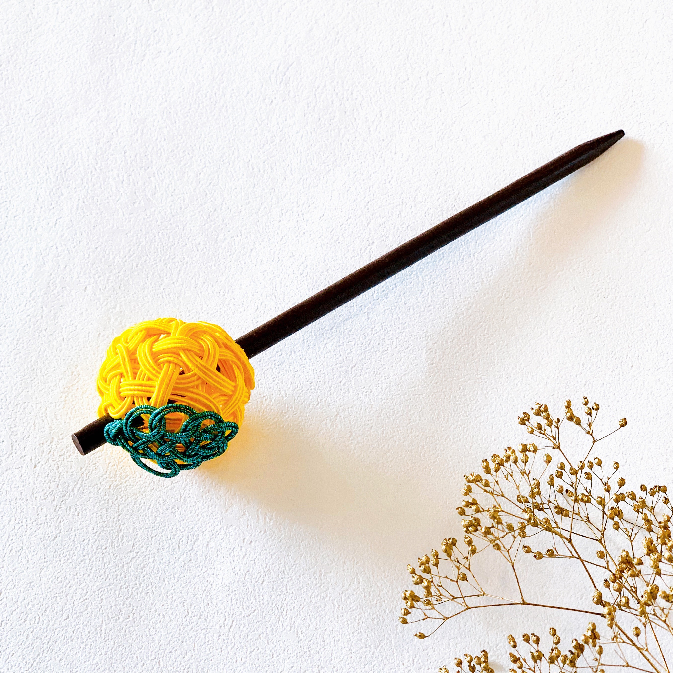 水引毬の簪【ゆずえもん】 Ω 