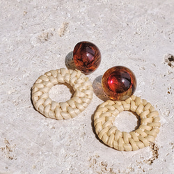 Rattan Clear Tortoiseshell Pierce/Earring 2枚目の画像