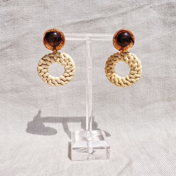 Rattan Clear Tortoiseshell Pierce/Earring 3枚目の画像