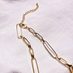 Drop Baroque Pearl × Oval Chain Choker Necklace（セット） 6枚目の画像