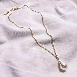 Drop Baroque Pearl × Oval Chain Choker Necklace（セット） 7枚目の画像