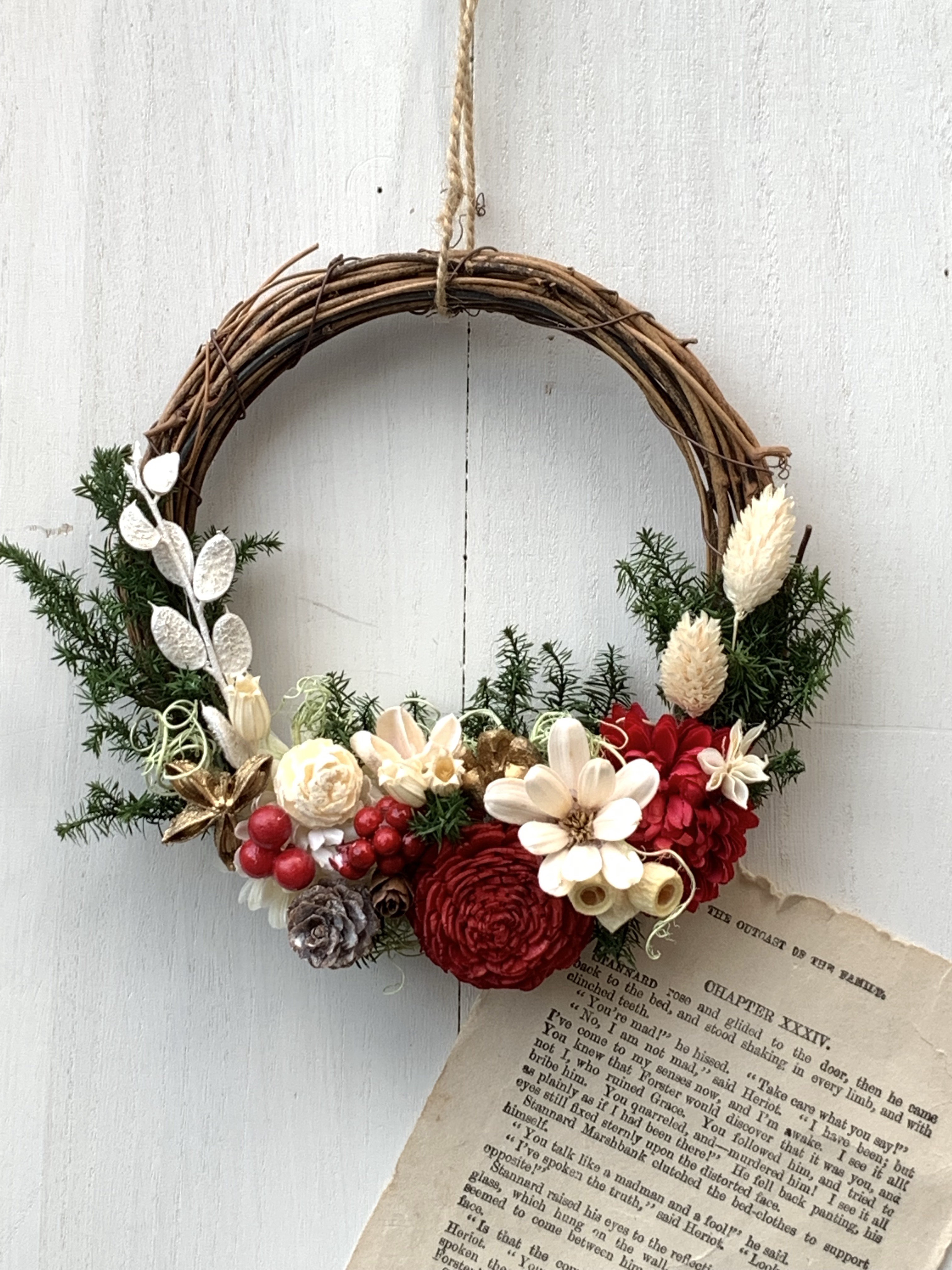 クリスマスを彩るハーフリースbrown×red ✨ クリスマスカラーの赤が効いてワクワクするようなクリスマスハーフ