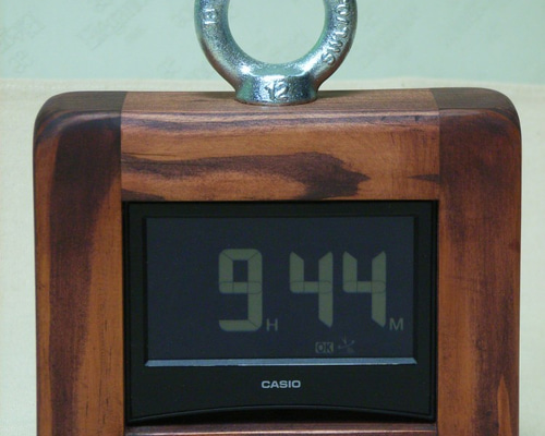 J送料無料松古材無垢一枚板使用どっしり型デジタルアイボルト電波