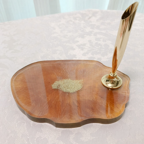 再販】ペン立て インアリウムペンスタンド ブラウン×ゴールド ペン