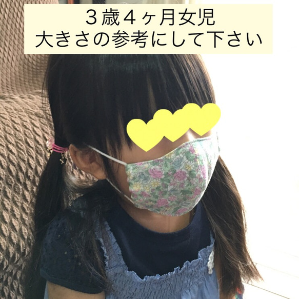 即納　立体マスク２枚セットD 幼児用　立体マスク　子供　幼稚園　国産ダブルガーゼ使用 5枚目の画像