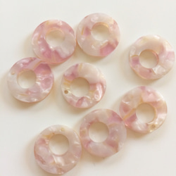 送料無料♦︎桃色のべっ甲柄＊ゴールドリングのピアス 4枚目の画像