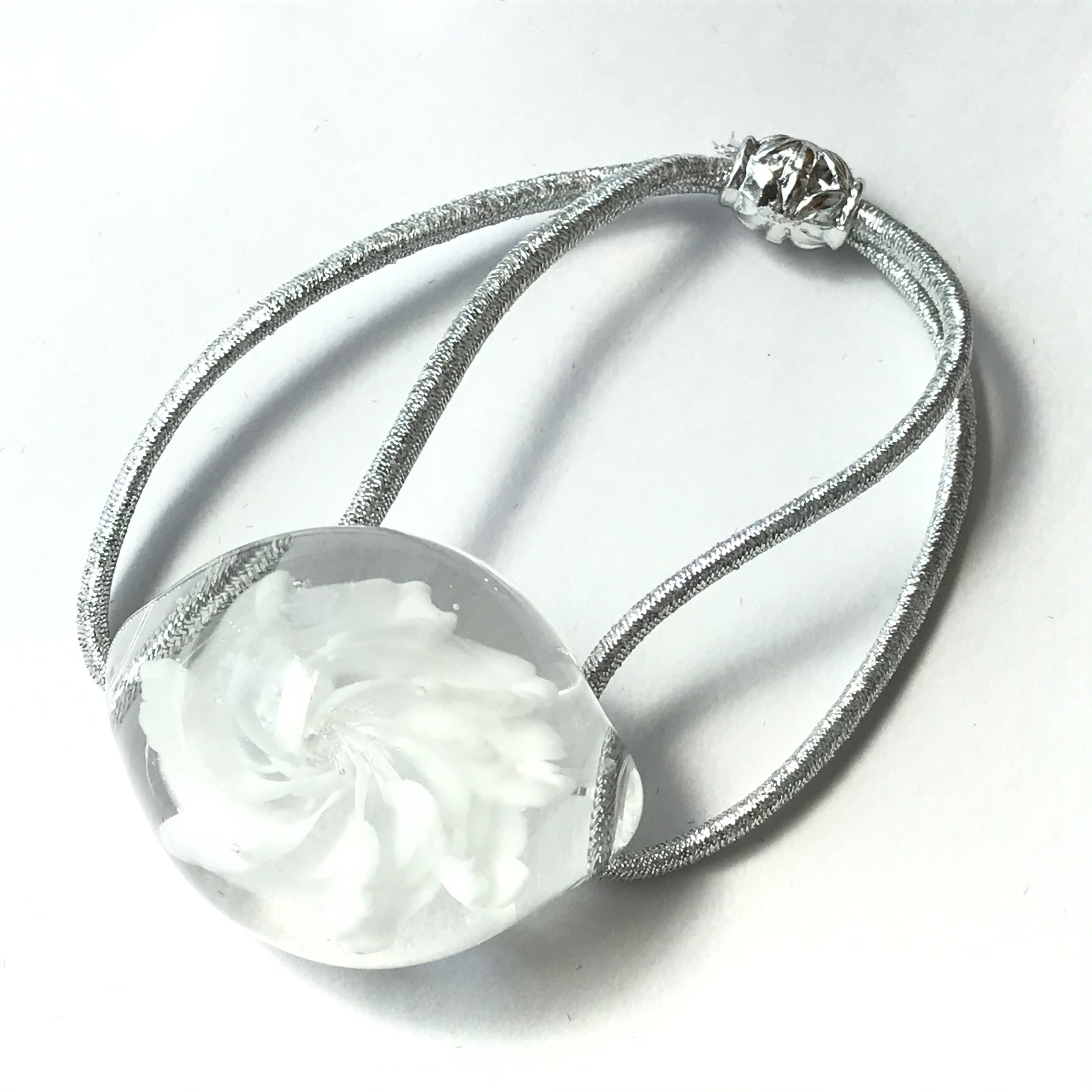 白木香薔薇の髪留めブレスSV