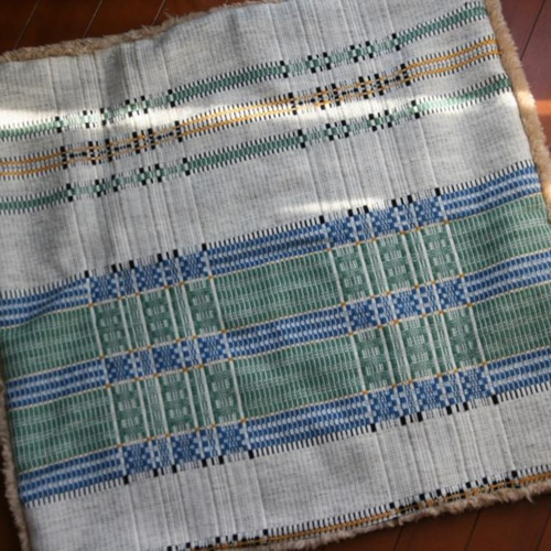 sold out【A-75】複数がお得！　約13×35㌢　北欧　手織り　敷物 北欧手織りの敷物またはひざかけ（グレー）