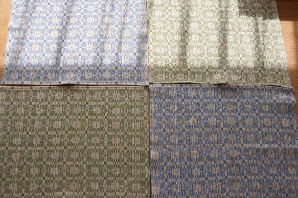北欧手織りのランチョンマット〜ブルー系 3枚目の画像