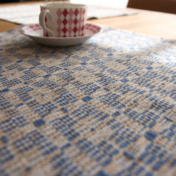 北欧手織りのランチョンマット〜ブルー系 5枚目の画像