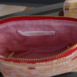 北欧手織りのポーチ〜ピンク系 2枚目の画像