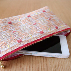 北欧手織りのポーチ〜ピンク系 5枚目の画像