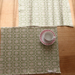 【Ｓ様専用】北欧手織りのランチョンマット（グリーン） 2枚目の画像