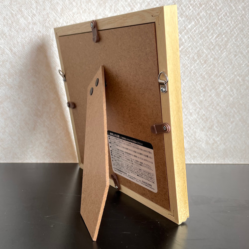 猫の小さな木版画 木製額 インテリアやプレゼントにぴったり 版画