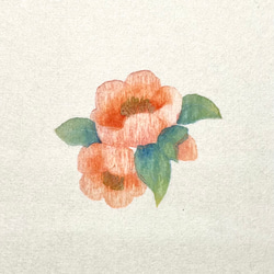 四季を彩る花版画　額付き　木瓜の花　ホワイト額 4枚目の画像