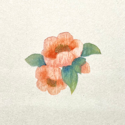 四季を彩る花版画　額付き　木瓜の花　木製額 4枚目の画像
