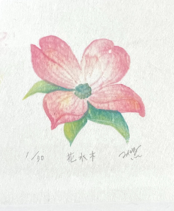 四季を彩る花版画　ハナミズキ　 1枚目の画像