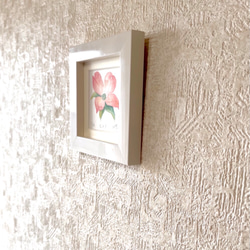 四季を彩る花版画　ハナミズキ　額付き　ホワイト額 4枚目の画像