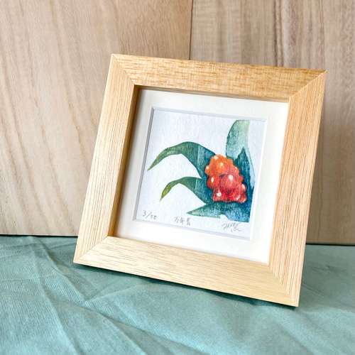 水墨画/手描き/ 万年青/ 木製額縁付き/ 水墨画/手描き/ 万年青/ 木製額縁付き/ - メルカリ