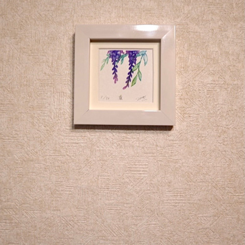 版画　立て　特寸法　赤と白色の花　額装仕上げ品 木版画 鶴田一郎 Japan Beauty「彩錦」 -【竹笹堂Online】木版画