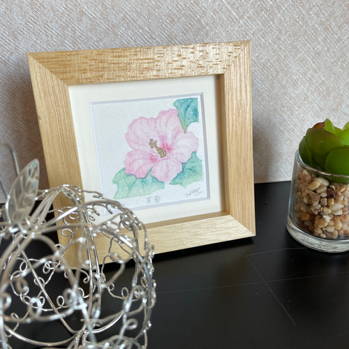 版画　タテ　特寸法　花に花瓶　額装仕上げ品 高精細デジタル版画 額装絵画 現代アートシリーズ Akari