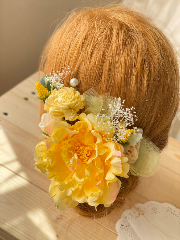 ヘッドドレス☆黄色 ヘッドドレス（ウェディング） ほうき星☆2号店