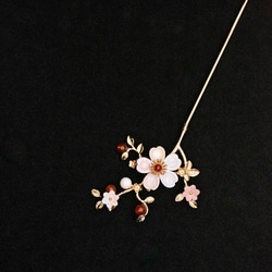 クイーンコンクの桜のかんざし  簪　和装髪飾り　レッドアゲート 9枚目の画像