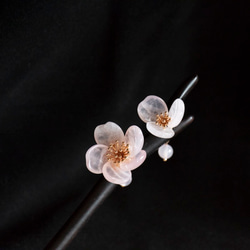桜 天然石ローズクォーツ かんざし 木製 檀木 簪 ヘアアクセサリー　髪飾り 11枚目の画像