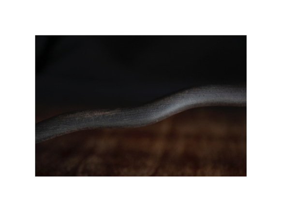サクランボのかんざし 黒檀　天然石レッドアゲート　木製　簪　和装髪飾り　 5枚目の画像