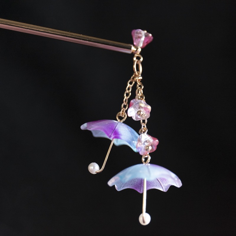 紫陽花色の傘のかんざし アンブレラ 簪 かんざし JOS(プロフィール見てね) 通販|Creema(クリーマ) 夏色のかんざし♡