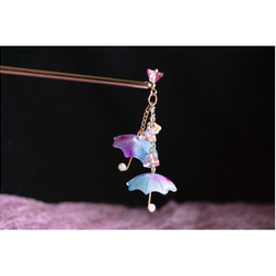 紫陽花色の傘のかんざし　アンブレラ　　簪　 6枚目の画像