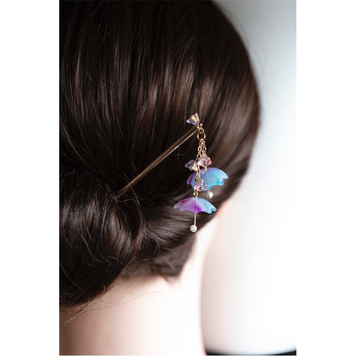 baccarat バカラ　かんざし　ヘアアクセサリー umbrella 1st 紫陽花色 傘のかんざし 髪飾り 簪 ヘア
