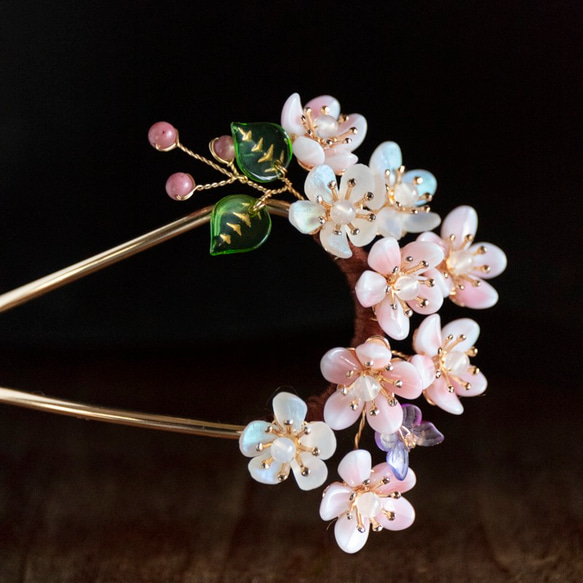 桜のかんざし U字 簪 和装髪飾り ヘアアクセサリー かんざし JOS(注文