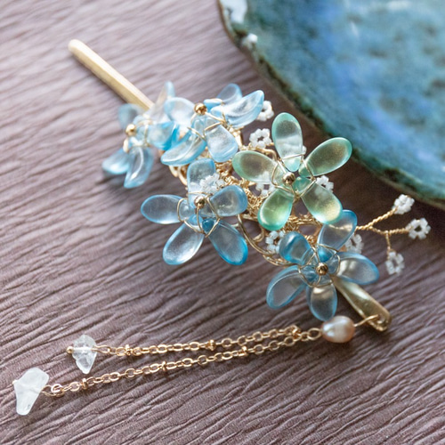 勿忘草[ワスレナグサ]のマジェステORバレッタ ヘアアクセサリー 髪飾り